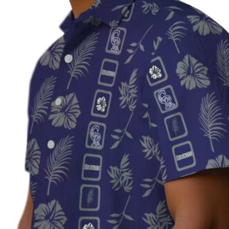 Official MLB Colorado Rockies Floral Aloha Shirt - Blue Hawaiian Shirt for Beach & Baseball Fans