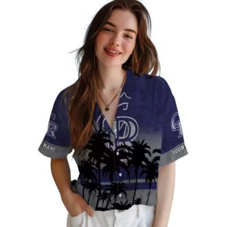 Personalized Colorado Rockies Sunset Hawaiian Shirt - Tropical MLB Fan Shirt for Summer