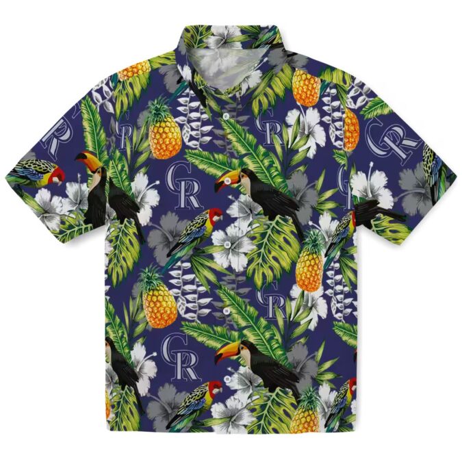 Personalized Colorado Rockies Tropical Hawaiian Shirt - Blue Green Toucan Design for MLB Fans