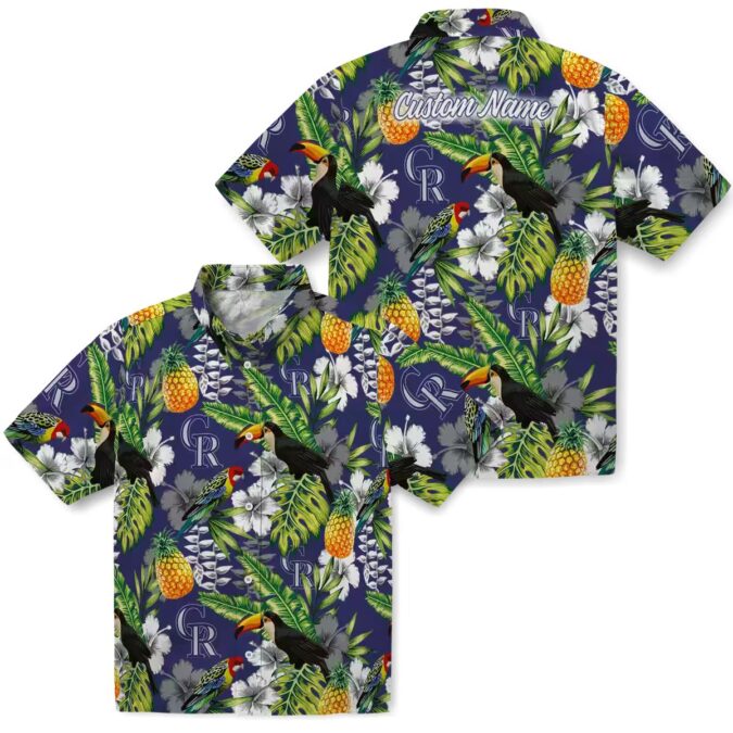 Personalized Colorado Rockies Tropical Hawaiian Shirt - Blue Green Toucan Design for MLB Fans