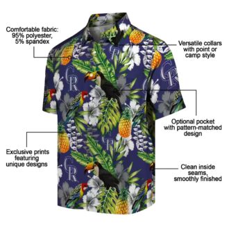 Personalized Colorado Rockies Tropical Hawaiian Shirt - Blue Green Toucan Design for MLB Fans