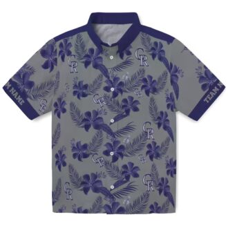 Personalized MLB Colorado Rockies Botanical Print Hawaiian Shirt - Perfect for Summer & Baseball Games