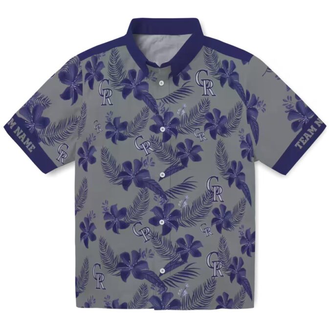 Personalized MLB Colorado Rockies Botanical Print Hawaiian Shirt - Perfect for Summer & Baseball Games