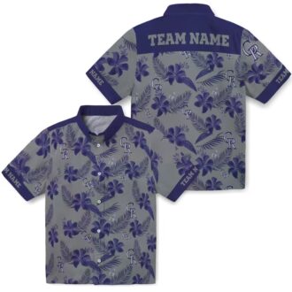 Personalized MLB Colorado Rockies Botanical Print Hawaiian Shirt - Perfect for Summer & Baseball Games