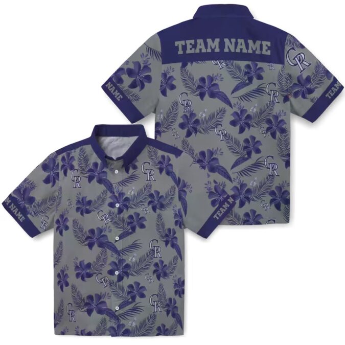 Personalized MLB Colorado Rockies Botanical Print Hawaiian Shirt - Perfect for Summer & Baseball Games
