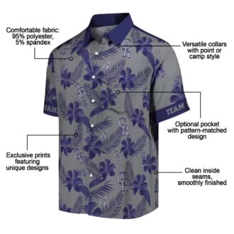 Personalized MLB Colorado Rockies Botanical Print Hawaiian Shirt - Perfect for Summer & Baseball Games