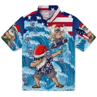Surfing Santa Colorado Rockies Hawaiian Shirt - MLB Tropical Beachwear for Fans