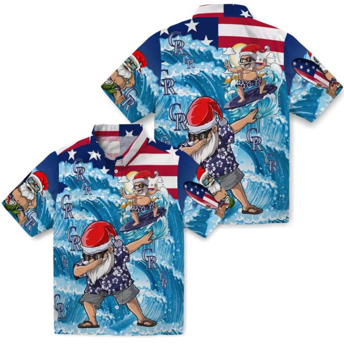 Surfing Santa Colorado Rockies Hawaiian Shirt - MLB Tropical Beachwear for Fans