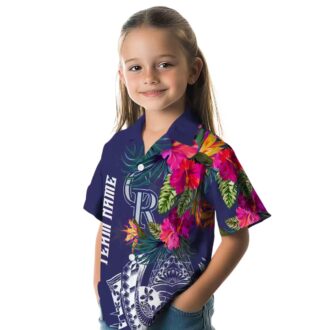 Tropical MLB Colorado Rockies Floral Hawaiian Shirt - Blue Polynesian Fan Apparel for Summer