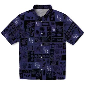 Unique Colorado Rockies Tropical Hawaiian Shirt - MLB Team Patchwork Blue Black Summer Aloha Shirt