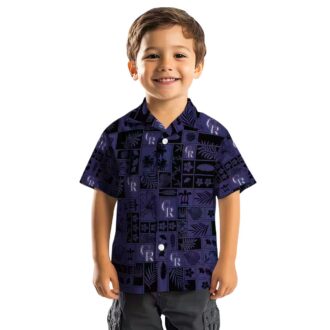 Unique Colorado Rockies Tropical Hawaiian Shirt - MLB Team Patchwork Blue Black Summer Aloha Shirt