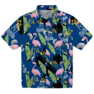 Best Kansas City Royals Hawaiian Shirt - Tropical Flamingo & Palm Leaves Design