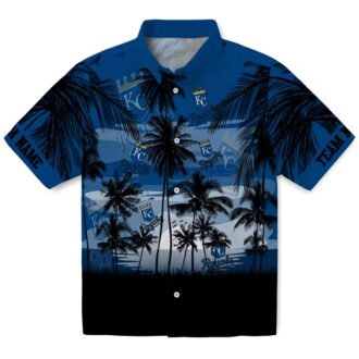 Best Kansas City Royals Sunset Hawaiian Shirt - Blue & Black MLB Summer Beach Shirt