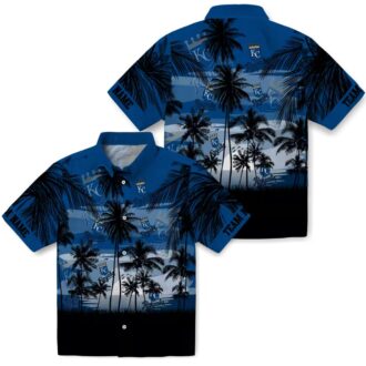 Best Kansas City Royals Sunset Hawaiian Shirt - Blue & Black MLB Summer Beach Shirt