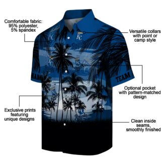 Best Kansas City Royals Sunset Hawaiian Shirt - Blue & Black MLB Summer Beach Shirt