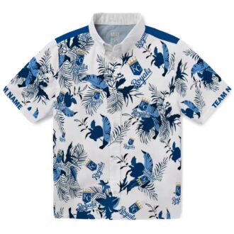 Custom Kansas City Royals Blue & White Hawaiian Shirt - MLB Fan Botanical Theme Style