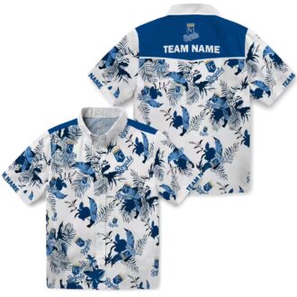 Custom Kansas City Royals Blue & White Hawaiian Shirt - MLB Fan Botanical Theme Style