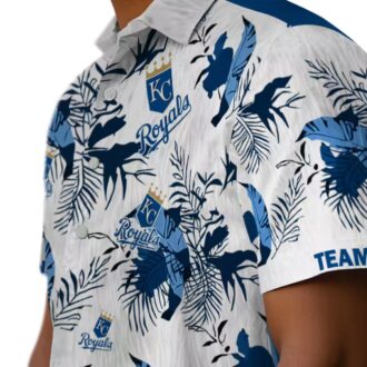 Custom Kansas City Royals Blue & White Hawaiian Shirt - MLB Fan Botanical Theme Style