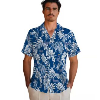 Kansas City Royals Baseball Fan Hawaiian Shirt - Tropical Leaf Blue White Summer Vacation Shirt