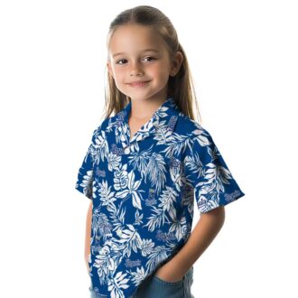 Kansas City Royals Baseball Fan Hawaiian Shirt - Tropical Leaf Blue White Summer Vacation Shirt