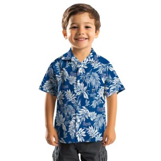 Kansas City Royals Baseball Fan Hawaiian Shirt - Tropical Leaf Blue White Summer Vacation Shirt