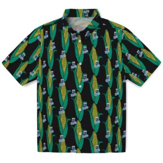 Kansas City Royals Baseball Hawaiian Shirt - Stylish Black Green Corn Design