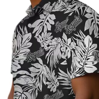 Kansas City Royals Black Hawaiian Shirt - Monstera Leaf, Beach & Game Day Outfit