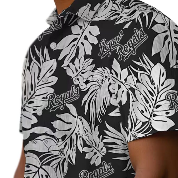 Kansas City Royals Black Hawaiian Shirt - Monstera Leaf, Beach & Game Day Outfit