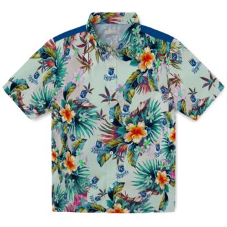 Kansas City Royals Game Day Hawaiian Shirt - Tropical Foliage Green Print