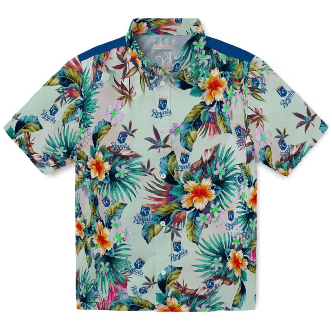 Kansas City Royals Game Day Hawaiian Shirt - Tropical Foliage Green Print