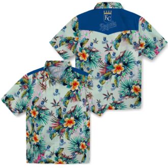 Kansas City Royals Game Day Hawaiian Shirt - Tropical Foliage Green Print