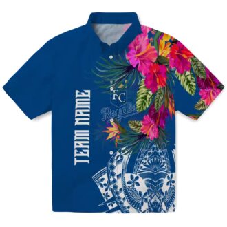 Kansas City Royals Hawaiian Button Up Shirt - Polynesian Floral Vacation & Casual Wear