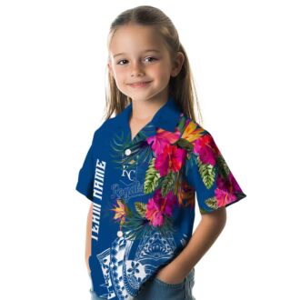Kansas City Royals Hawaiian Button Up Shirt - Polynesian Floral Vacation & Casual Wear