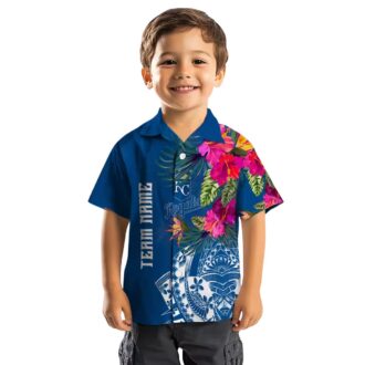 Kansas City Royals Hawaiian Button Up Shirt - Polynesian Floral Vacation & Casual Wear