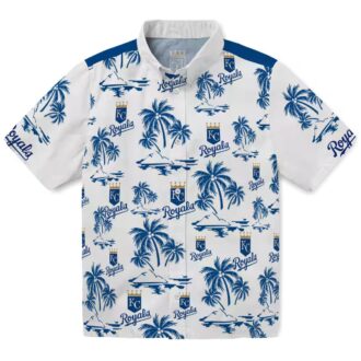 Kansas City Royals Island Print Hawaiian Shirt for Game Day - Royal Blue Floral Print