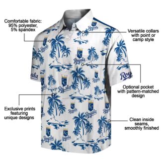 Kansas City Royals Island Print Hawaiian Shirt for Game Day - Royal Blue Floral Print