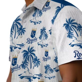 Kansas City Royals Island Print Hawaiian Shirt for Game Day - Royal Blue Floral Print