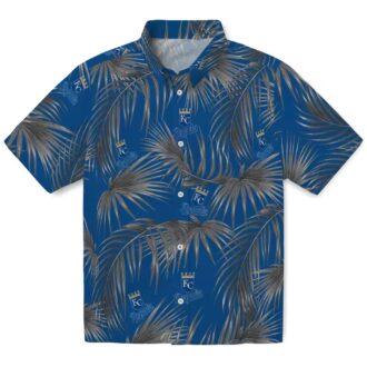 Kansas City Royals Leafy Palms Beach Vacation Shirt - MLB Royal Blue Hawaiian Style