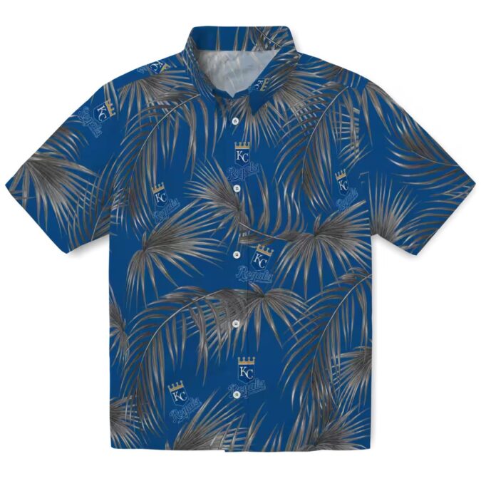 Kansas City Royals Leafy Palms Beach Vacation Shirt - MLB Royal Blue Hawaiian Style
