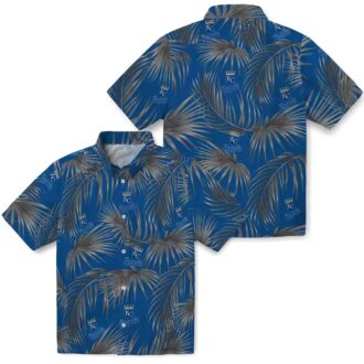 Kansas City Royals Leafy Palms Beach Vacation Shirt - MLB Royal Blue Hawaiian Style