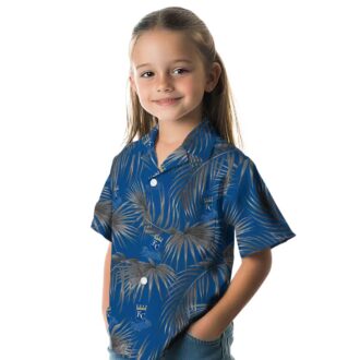 Kansas City Royals Leafy Palms Beach Vacation Shirt - MLB Royal Blue Hawaiian Style