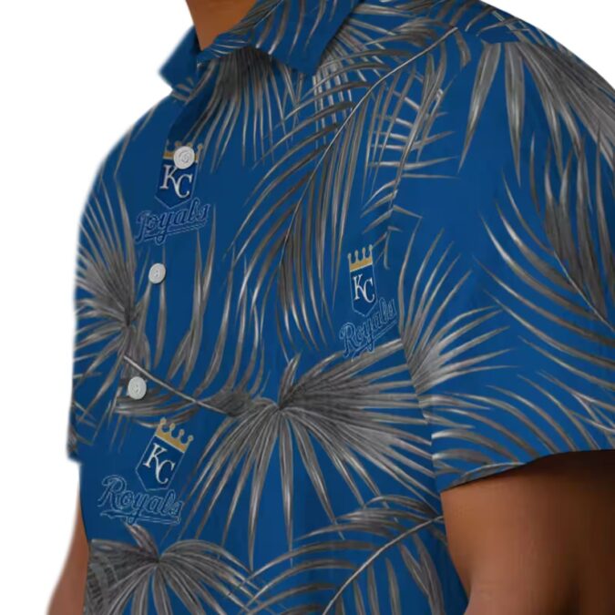 Kansas City Royals Leafy Palms Beach Vacation Shirt - MLB Royal Blue Hawaiian Style
