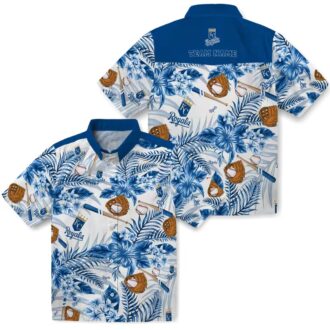 Kansas City Royals Men’s Hawaiian Shirt - Blue & White Floral Baseball Fan Gifts