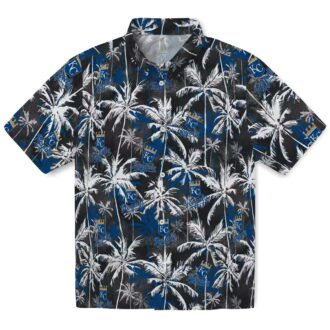 Kansas City Royals MLB Team Hawaiian Shirt - Blue & Black Palm Print