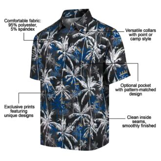 Kansas City Royals MLB Team Hawaiian Shirt - Blue & Black Palm Print