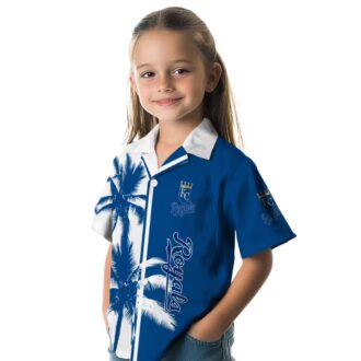 Kansas City Royals Royal Blue White Hawaiian Shirt for Men - Palm Trees Summer Outfit