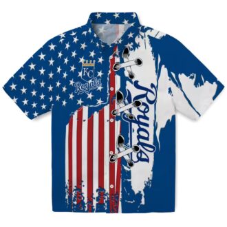 Kansas City Royals Stitched Flag Hawaiian Shirt - Royal Blue Theme Design