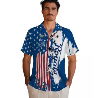 Kansas City Royals Stitched Flag Hawaiian Shirt - Royal Blue Theme Design