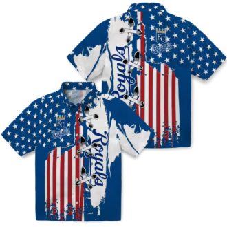 Kansas City Royals Stitched Flag Hawaiian Shirt - Royal Blue Theme Design