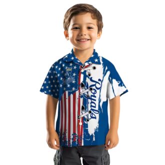 Kansas City Royals Stitched Flag Hawaiian Shirt - Royal Blue Theme Design